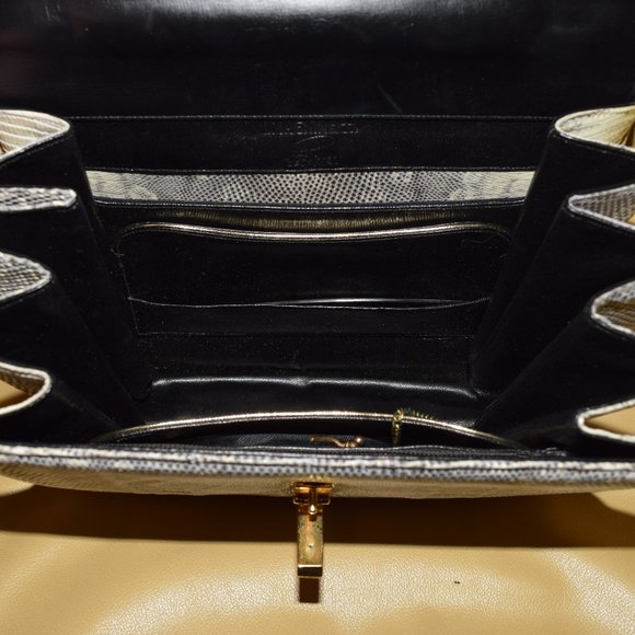 Vintage I Magnin Exotic Lizard Skin Purse with Coin Purse & Original Comb - Picture 4 of 10